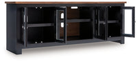 Wildenauer - XL TV Stand With Fireplace Option - Brown / Black
