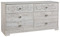 Paxberry - Six Drawer Dresser - Vinyl-Wrapped - Whitewash