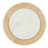 Camdill - Round End Table - Light Brown / White