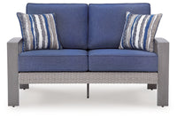 Half Moon Beach - Loveseat With Cushion - Blue / Gray