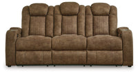 Wolfridge - Power Reclining Sofa With Adj Headrest - Brindle