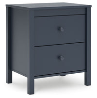 Simmenfort - Two Drawer Night Stand - Navy Blue