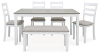 Stonehollow - Rectangular Drm Table Set (Set of 6) - White / Gray
