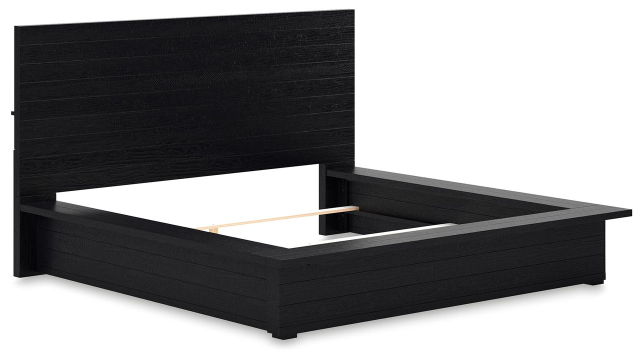 Londer - King Panel Bed - Black
