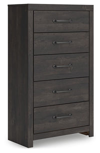 Hollivern - Five Drawer Chest - Dark Gray