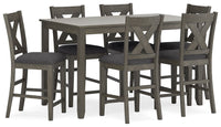 Caitbrook - Rect Drm Counter Table Set (Set of 7) - Gray