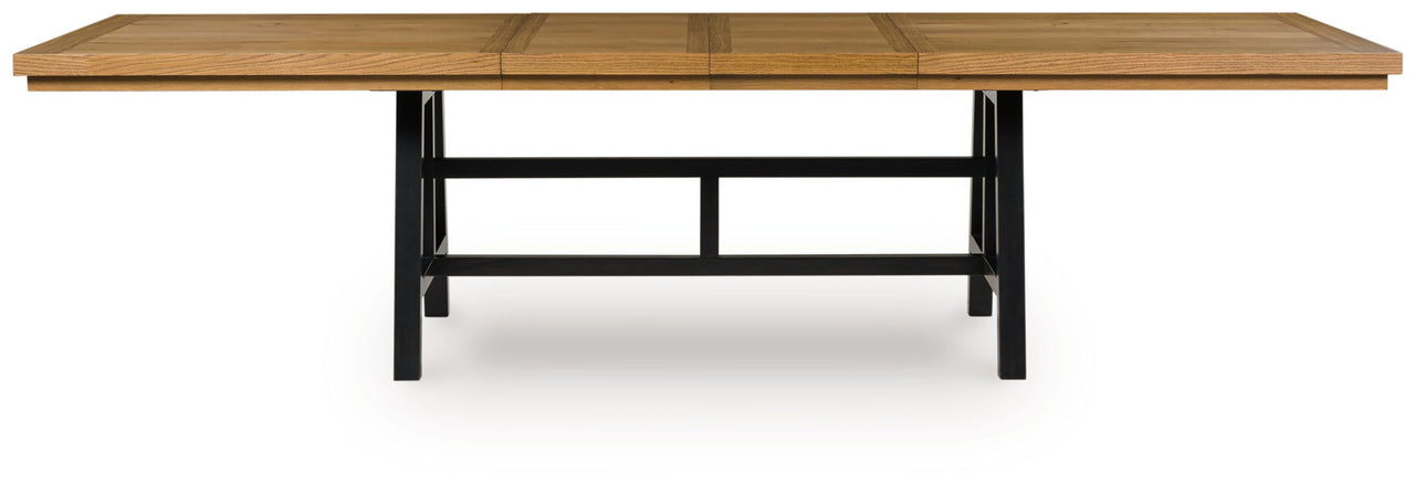 Galliden - Rectangular Dining Room Extension Table - Black / Brown