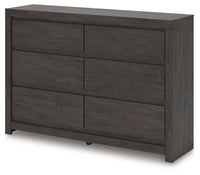 Fraluna - Six Drawer Dresser - Charcoal