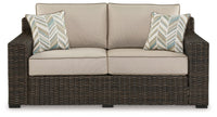 Coastline Bay - Loveseat W/Cushion - Brown