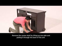 Willowton - 64" TV Stand With Glass/Stone Fireplace Insert - Whitewash