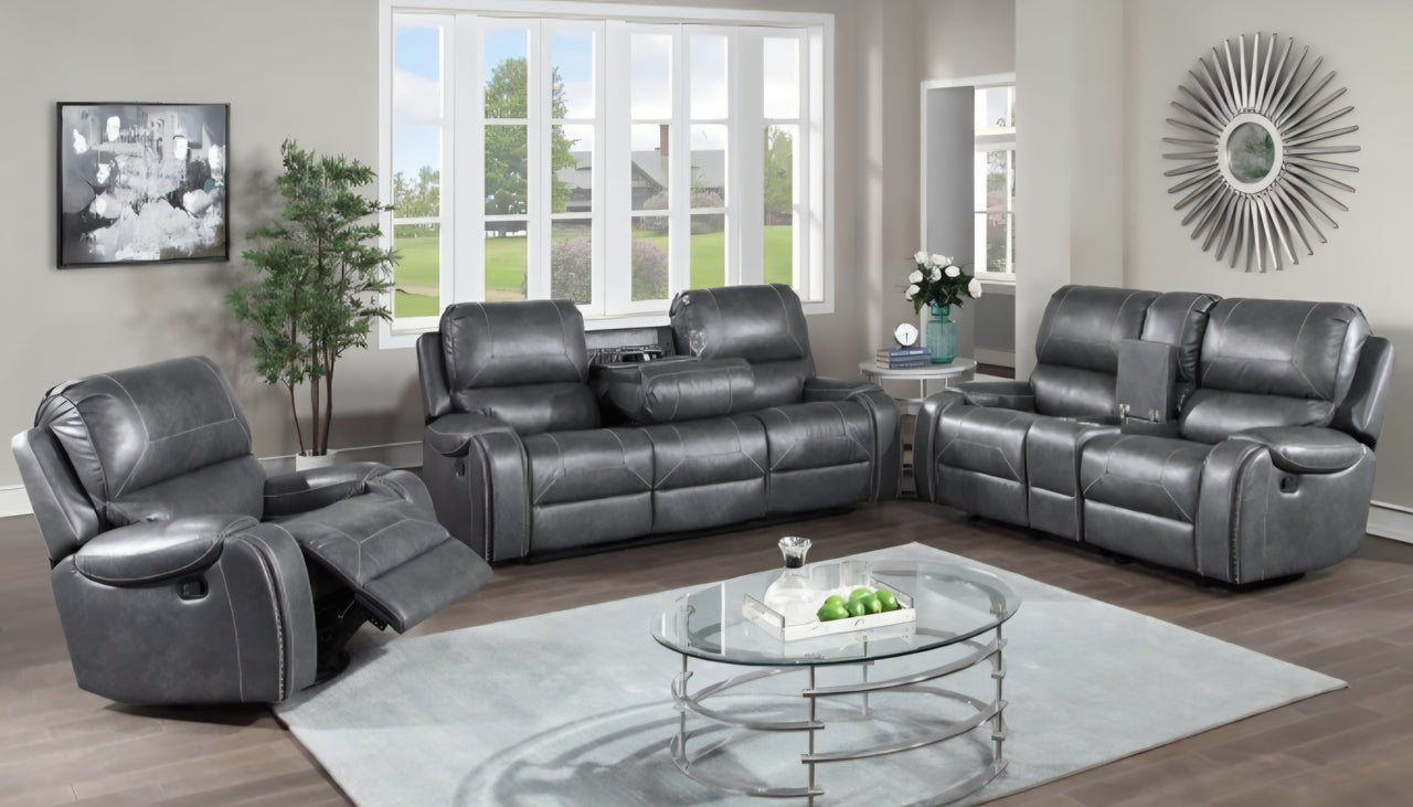 8025 3pc recliner set Grey
